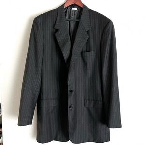 Brioni Mens Augusto Pinstripe Suit Jacket Size 46 Long Dark Grey